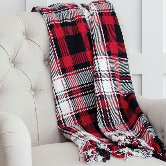 New In Package C And F Home Plaid Fringed Fireside Throw 50X60” - Picture 1 of 9